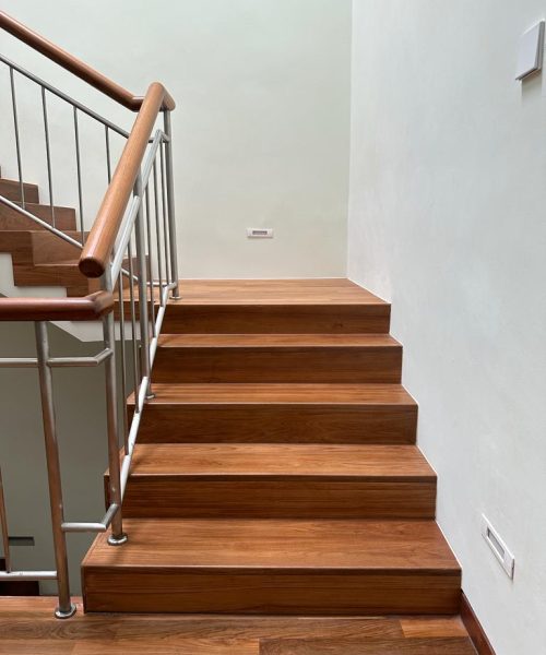 Solid Burmese Teak Timber Staircase & Handrail (4)